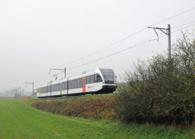 GTW en livrée Thurbo. En dessus de Sonceboz, le 28 octobre 2019.